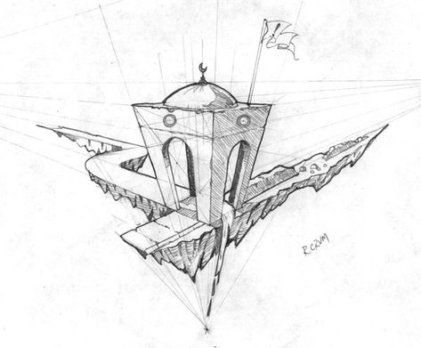 Croquis, Linear Perspective Drawing, Three Point Perspective, 3 Point Perspective, Perspective Sketch, Perspective Drawing Architecture, Isometric Drawing, Perspective Drawing Lessons, One Point Perspective