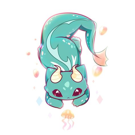 Jo on Instagram: “Water Dragon Cat Hi everyone! Todays kitty is a water dragon! They’re making friends with a little jellyfish. What your favourite sea…” Water Cat Fantasy Art, Water Dragon Illustration, Water Dragon Concept Art, Water Animal Drawing, Cute Creature Design, Water Dragon Drawing, Water Dragon Art, Dragon Swimming, Cute Dragon Art