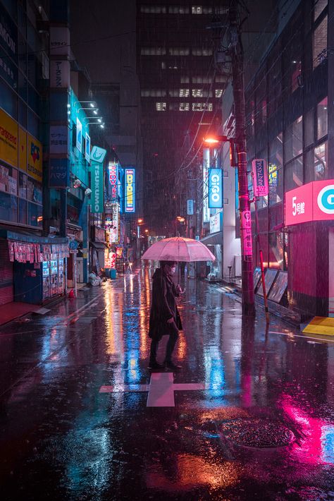 Tokyo Photography, Tokyo Aesthetic, Tokyo Photos, City Rain, Umbrella Photography, Ghost City, Sleep Study, Night Street, Night Rain