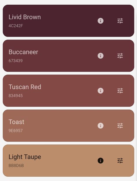 Light Brown Hex Code, Soft Grunge Color Palette, Brown Hex Code Palette, Darker Color Palette, Dark Academia Color Palette Hex Codes, Downtown Girl Color Palette, Note Taking Color Palette, Fall Hex Codes, Muted Fall Color Palette