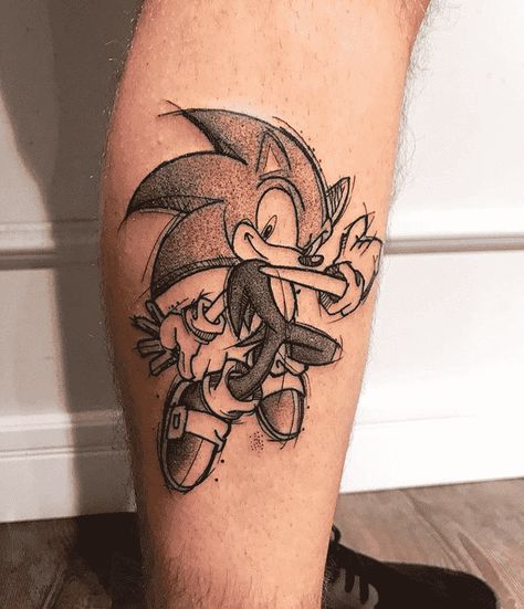 Sonic The Hedgehog Tattoo Ideas, Sonic Tattoo Design, Sonic Tattoo Ideas, Shadow The Hedgehog Tattoo, Sonic The Hedgehog Tattoo, Video Game Tattoo Ideas, Game Tattoo Ideas, Sonic Tattoo, Hedgehog Tattoo