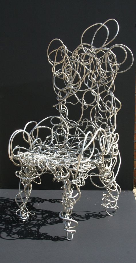 Aluminum Sculpture Chair | From a unique collection of abstract sculptures at https://www.1stdibs.com/art/sculptures/abstract-sculptures/ Sculpture Chair, Contemporary Sofa Set, Sculptural Chair, Unique Furniture Design, Wire Chair, Modern Sofa Designs, Art Chair, Funky Furniture, Diy Chair