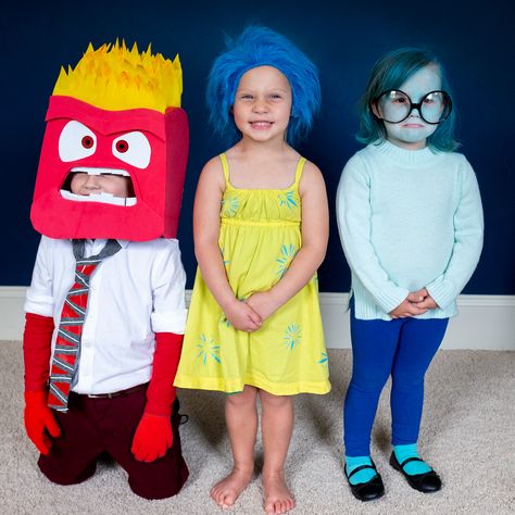 Inside Out Costume, Halloween Outfits For Kids, Red Crafts, Halloween Outside, Diy Costumes Kids, Diy Halloween Costumes For Kids, Unique Costumes, Toddler Costumes, Family Costumes