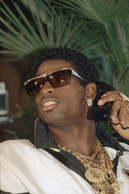 💜E💜 on Twitter: "Is there a more iconic draft day drip???… " Deion Sanders, Super Bowl Football, Prime Time, Cool Stickers, Custom Magnets, Hard Hats, Sanders, Square Sunglasses Men, Super Bowl