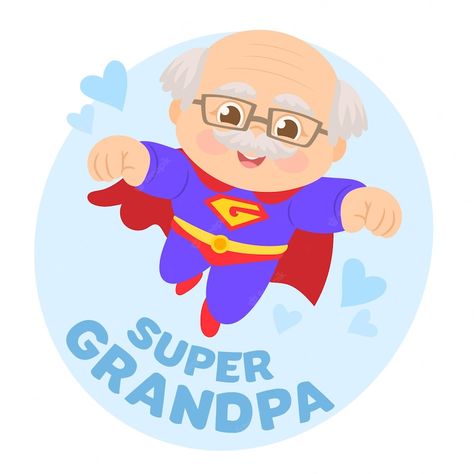 Premium Vector | Happy grandparents day super hero Grandparents Cartoon, Happy Fathers Day Grandpa, Grandfather Cartoon, Grandpa Cartoon, Happy Birthday Grandpa, Male Cartoon, Happy Fathers Day Greetings, Grandparents Day Crafts, Grandfather Birthday