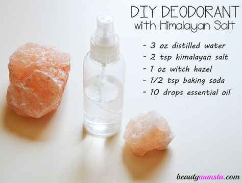 DIY Himalayan Salt Deodorant – Roll On & Spray Recipes - beautymunsta - free natural beauty hacks and more! Salt Deodorant, Make Up Diy, Coffee Facial, Deodorant Recipes, Diy Deodorant, Homemade Deodorant, Homemade Lotion, Home Remedies For Hair, Natural Therapy