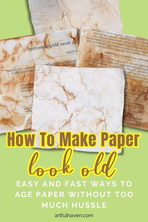 How To Make A Page Look Old, How To Make Paper Look Old Diy, How To Make Aged Paper, How To Make Old Looking Paper, Making Paper Look Old, Make Paper Look Old, Art Journal Backgrounds, Beginner Art, Look Older