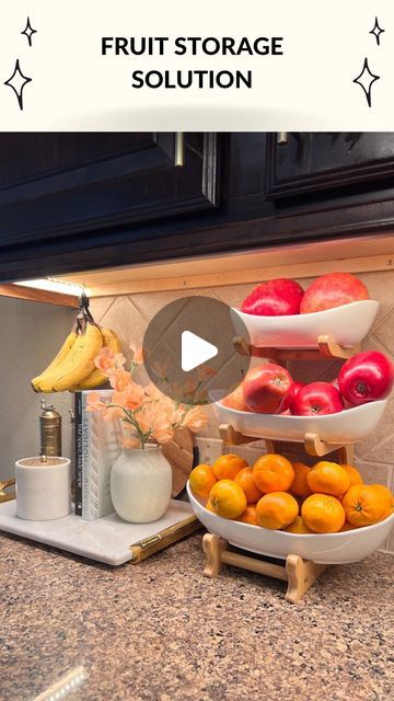 Ikea Fruit Storage, Fruits Storage Kitchen, Fruit Stand Ideas Kitchen, Countertop Fruit Storage Ideas, Fruit Organization Kitchens, Fruit Storage Ideas Counter Space, Fruit On Counter, How To Store Fruits And Vegetables, Fruit Basket Ideas Kitchen