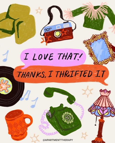 @apartmenttherapy thrift always creating the best second hand graphics • • • • • • • • • • • #secondhand #secondhandfashion #thrifted #thriftstorefinds #thriftedfashion #sustainablefashion #thanksitsthrifted #thelovelois #reseller #resellercommunity #poshboss #poshmark #poshmarkseller #mercari #mercariseller #resellerwelcome #fashionstyle #fashion #thriftexpert #thrifty  #thelovelois #thrifting Thrift Illustration, Thrift Store Design, Thrift Market, Market Branding, Thrift Aesthetic, Best Thrift Stores, Future Thinking, Design Scrapbook, Vintage Thrift Stores