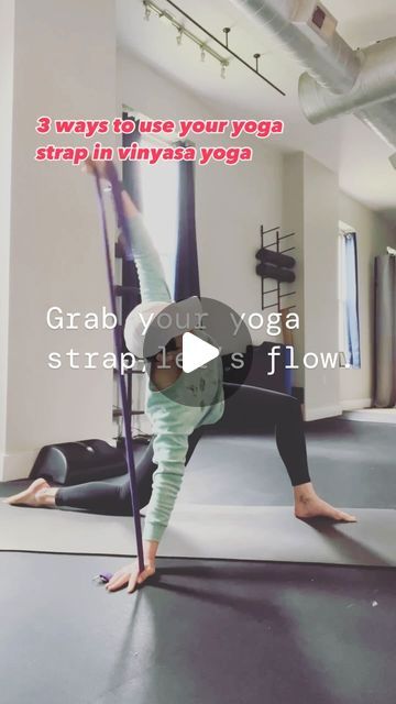 Trisha Durham | Movement Trainer on Instagram: "Yoga strap reboot: Ever find yourself unsure what to do with your yoga strap? Been there! 🤔 Well, here’s a little insight: it’s not just for those static stretches.  Here’s three dynamic ways to use your yoga strap:  1. Low lunge twisty shoulder floss 2. Balance play in warrior three 3. Chair pose row flow  Get props in people’s hands. This is how we normalize using them in yoga. 👋  Wednesday’s live Calm + Strong class will be yoga strap themed. JOIN ME. Tap @ohtrisha to signup. 9am EST. See you there!" Strap Yoga Poses, Yoga With Straps, Yoga Strap Stretches, Static Stretches, Low Lunge, Chair Pose, Yoga Strap, Yoga Therapy, Vinyasa Yoga