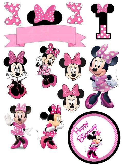 Mini Mouse Topper Printable, Pink Mini Mouse Cake Topper Printable, Mickey Mouse Toppers Free Printable, Minnie Mouse Toppers Free Printable, Pink Minnie Mouse Cake Topper Printable, Mini Mouse Printable, Cake Stickers Free Printable, Diy Minnie Mouse Cake Topper, Minnie Mouse Cake Topper Free Printable