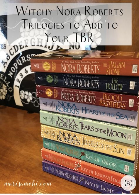 Nora Roberts Books Aesthetic, Nora Roberts Books Trilogy, Best Trilogy Books, Witchy Romance Books, Fictional Books To Read, Book Series To Read, Witchy Books, Nora Roberts Books, Tbr Books