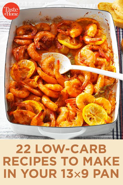 22 Low-Carb Recipes to Make in Your 13x9 Pan Chicken Piccata Pasta, Unusual Recipes, Baked Salmon Lemon, Mushroom Appetizers, Big Food, Tilapia Recipes, Cod Recipes, Winter Salad, Low Carbs