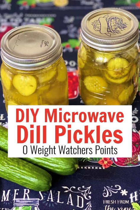 Microwave Pickles Recipe, Pickled Cucumber Recipe, Crispy Dill Pickles, Crunchy Dill Pickles, Making Dill Pickles, No Cook Recipes, Dill Pickle Recipe, Ww Snacks, How To Make Pickles