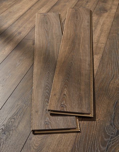 Wide Plank Laminate Flooring, Flooring Bedroom, Dark Oak Flooring, Faux Wood Flooring, Dark Wooden Floor, Direct Wood Flooring, Solid Oak Floors, Bathroom Design Styles, Oak Laminate Flooring