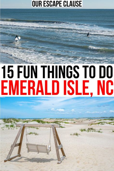 Planning a trip to the beach? Here's what to do in Emerald Isle and nearby! best things to do in emerald isle nc | emerald isle north caorlina | crystal coast nc | north carolina crystal coast | beach towns north carolina | things to do near morehead city nc North Carolina Backyards, Newport North Carolina, Emerald Island North Carolina, Morehead City Nc, Things To Do In North Carolina, Beach Vacation Activities, Crystal Coast North Carolina, Hatteras Island Nc, Outer Banks North Carolina Vacation