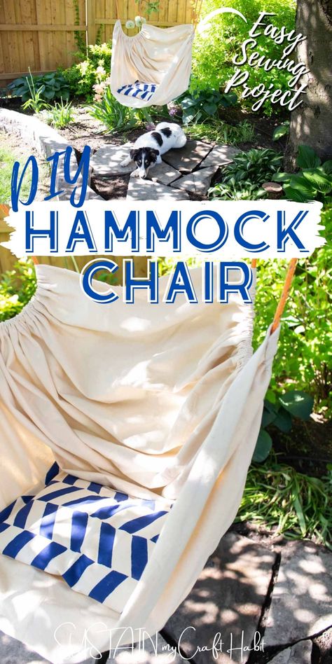 Dive into relaxation with this DIY fabric hammock chair! Using just a few simple materials like fabric, rope, and a sturdy wooden dowel, you can create your own hammock chair that's both affordable and customizable. Plus, its compact design allows it to be hung from a porch, tree, or even indoors, making it a versatile addition to any home. With step-by-step instructions and helpful tips, this tutorial makes it easy to construct your own comfortable retreat. Diy Hammock Chair, Porch Tree, Cozy Hammock, Planter Cover, Fabric Rope, Fabric Storage Cubes, Diy Hammock, Diy Outdoor Decor, Hammock Chair