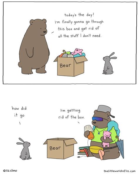 Liz Climo Comics, Liz Climo, Bear And Rabbit, Gf Memes, Funny Animal Comics, Cartoon Strip, Morning Cartoon, Cute Funny Cartoons, Love Funny