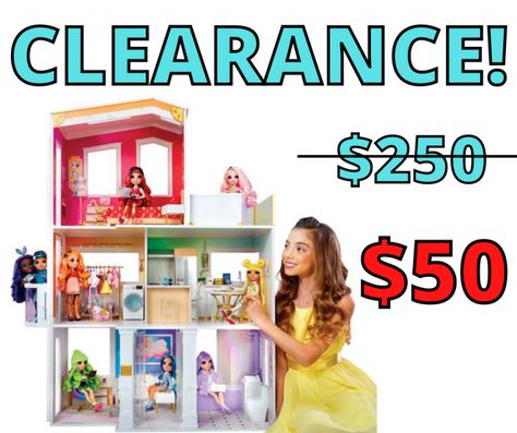 Rainbow High House, Rainbow High Doll House, Walmart Hack, Wood Doll House, Rainbow High Dolls, Walmart Clearance, Wood Doll, Walmart Deals, Rainbow High