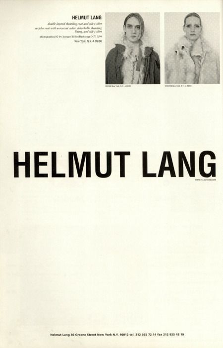 Helmut Lang Campaign, Cv Inspiration, Visuell Identitet, Zine Design, Magazine Layout, Creative Advertising, Helmut Lang, Branding Inspiration, Graphic Design Posters