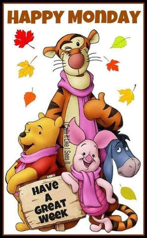 Happy Monday Quotes, Monday Morning Quotes, Happy Day Quotes, Good Morning Happy Monday, Winnie The Pooh Tigger, Good Morning Quotes For Him, Winnie The Pooh Pictures, Morning Quotes For Him, Monday Humor