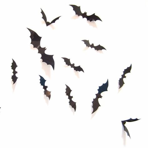 12Pcs Black 3D PVC Bat Wall Sticker Decal Halloween Festival Decoration - Halloween Cut Outs, Halloween Party Bar, Halloween Party Scary, Scary Bat, Bat Decorations, Halloween Bat Decorations, Bat Wall, Scary Decorations, Deco Rose