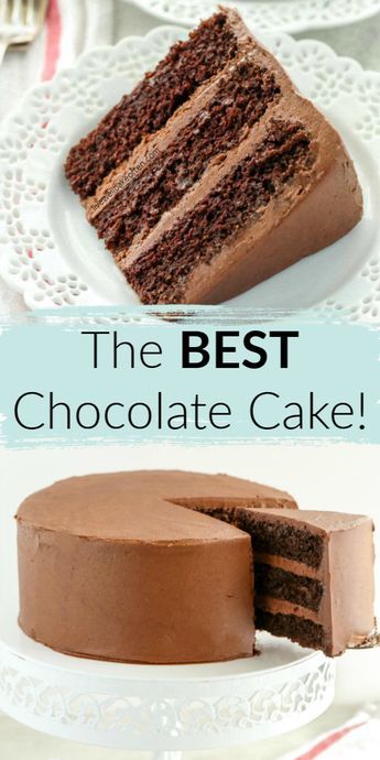 Homemade Chocolate Buttercream Frosting, Best Moist Chocolate Cake, Recipe Cheesecake, Amazing Chocolate Cake Recipe, Ganache Frosting, Homemade Snickers, Fitness Humor, Cookies Bars, Homemade Chocolate Cake