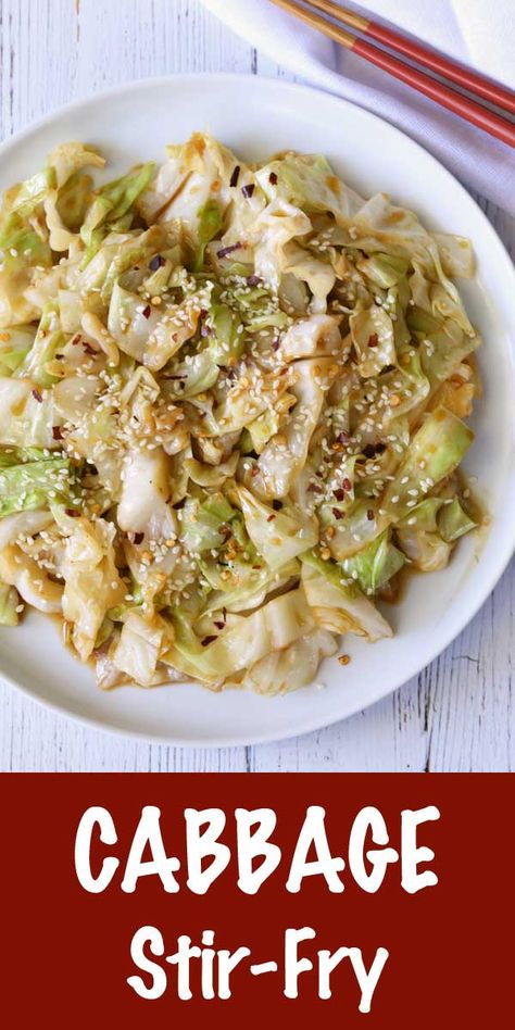 Asian Fried Cabbage, Asian Style Cabbage, Japanese Cabbage Recipes, Cabbage Recipe Asian, Asian Side Dishes Easy, Asian Cabbage Recipes, Thai Cabbage, Stir Fried Cabbage Recipes, Stir Fry Cabbage