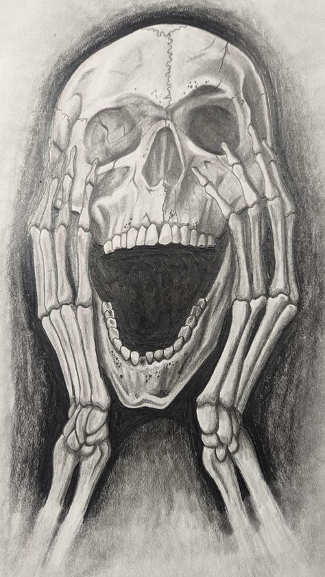 Creepy steam Skeleton drawn with a #2 pencil. #artwork #art #artist #artistsoftiktok #skull #creepy #speed #speeddrawing #seanhumburg #humburg #draw #drawing #traditionalart Screaming Drawing, Skeleton Drawings, Pencil Artwork, Draw Drawing, Traditional Art, Scream, Heavy Metal, Art Artist, Skeleton