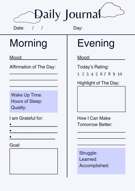 Positivity Journaling, Daily Journal Template, 5 Minutes Journal, Importance Of Self Care, Morning Journal Prompts, School Timetable, Morning Journal, Mom Health, Journal Inspiration Writing