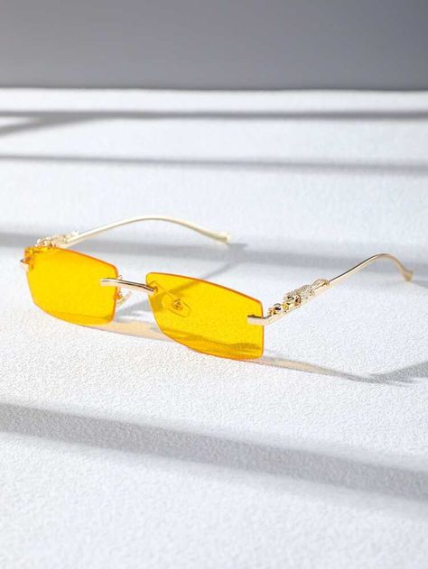 Yellow Glasses, Mens Sunglasses Fashion, Hype Beast, Mens Glasses Fashion, Men Sunglasses, Rimless Sunglasses, Street Culture, Animal Decor, Dream Jewelry