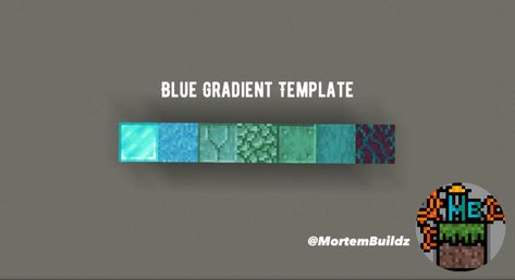 Copper Gradient Minecraft, Minecraft Warped Builds, Prismarine House Minecraft, Blue Minecraft Block Palette, Minecraft Blue Roof, Minecraft Block Gradient, Minecraft Warped Wood Builds, Blue House Minecraft, Prismarine Builds Minecraft