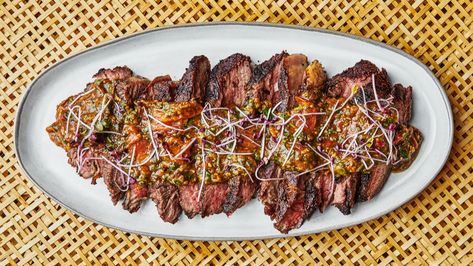 You need tiger bite sauce in your life. Tip Steak Recipes, Tri Tip Steak Recipes, Tri Tip Steak, Flap Steak, Magic Purple, Homemade Corn Tortillas, Sichuan Peppercorn, Grilled Tomatoes, Tri Tip