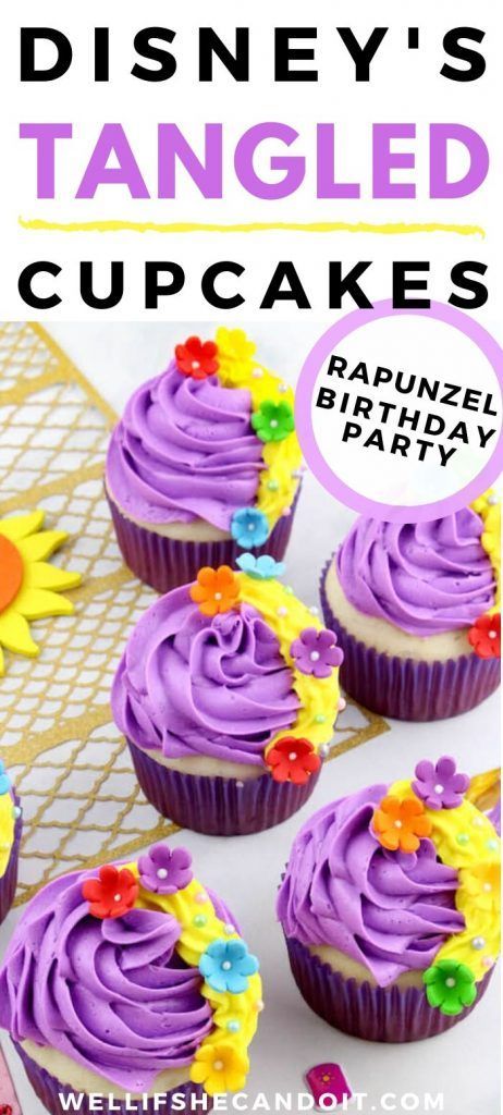 Rapunzel Themed Birthday Party, Rapunzel Themed Birthday, Tangled Cupcakes, Rapunzel Cupcakes, Princess Party Theme, Disney Princess Theme Party, Disney Baking, Bolo Rapunzel, Disney Princess Cupcakes