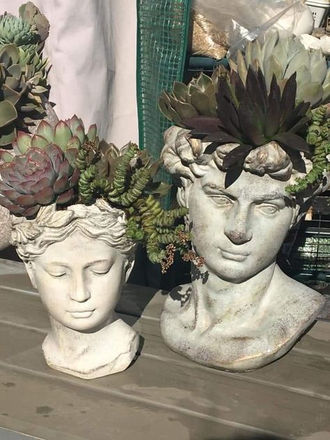 Bust Flower Pot, Bust Plant Pot, Succulent Head Planter, Greek Bust Planter, Head Vase Planter, Statue Head Planter, Plant Centerpieces, Pebble Garden, Creative Planter