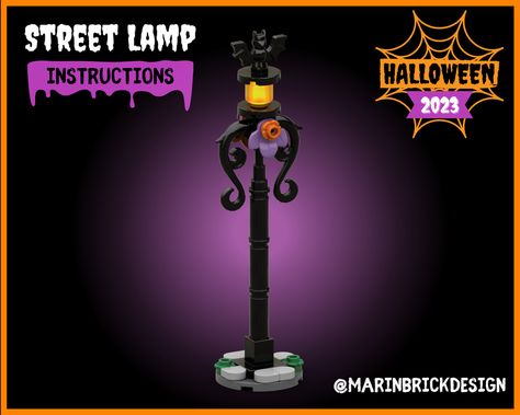 LEGO MOC-158913 Spooky Street Lamp - Lego Halloween Moc - building instructions and parts list. Lego Halloween Moc, Halloween Lego, Lego Dnd, Halloween Downloads, Lego Halloween, Spooky Ideas, Lego Furniture, Dnd Ideas, Lego Bionicle