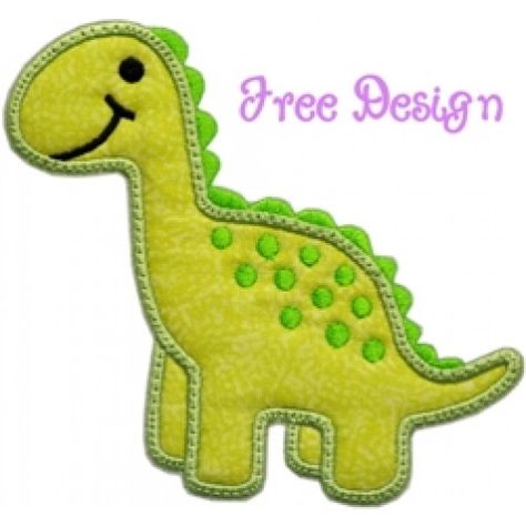 Free Applique Designs | FREE Darling Dino Applique Applique Designs Free, Dino Applique, Embroidery Designs Free, Free Applique Patterns, Baby Applique, Pillow Embroidery, Machine Embroidery Applique, Machine Applique, Applique Embroidery Designs