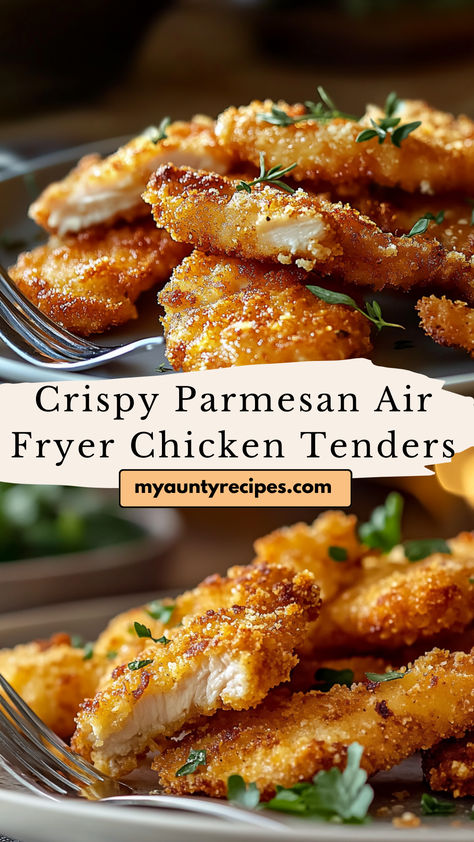 These Crispy Parmesan Air Fryer Chicken Tenders are a healthier twist on a classic favorite! Coated in a crunchy Parmesan breadcrumb mixture, these chicken tenders are air-fried to golden perfection, giving you all the crispiness without the extra oil. Perfect for a quick weeknight dinner, a fun appetizer, or even meal prep, these chicken tenders are kid-friendly and full of flavor. Breadcrumb Chicken Air Fryer, Airfryer Chicken Meals, Crispy Chicken In Air Fryer Recipes, Keto Airfryer Chicken Tenders, Chicken Fried Chicken Air Fryer Recipe, How To Make Breaded Chicken In Air Fryer, Parmesan Chicken Tenders Air Fryer, Air Fryer Tenders Recipes, Breadcrumb Chicken Tenders