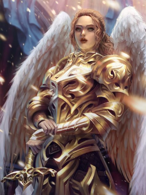 ArtStation - Archangel, Lorenz Basuki 천사와 악마, Archangel Jophiel, Illustration Fantasy, Angel Warrior, Fantasy Armor, Angels And Demons, Fantasy Warrior, Arte Fantasy, Angel Art