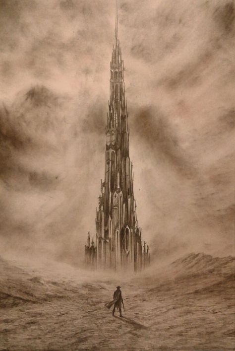 Stephen King Dark Tower Art, Dark Tower Fan Art, The Dark Tower Art, Gunslinger Tattoo, Dark Tower Tattoo, Dark Tower Art, Roland Deschain, Mountain Kingdom, Tower Tattoo