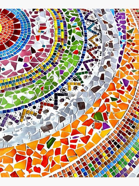 Simple Mosaic Patterns For Kids, Antonio Gaudi Mosaic, Gaudi Mosaic Pattern, Mosaic Folk Art, Boho Mosaic Ideas, Mosiac Tile Art, Spanish Mosaic Art, Antoni Gaudi Mosaic, Antoni Gaudi Drawings