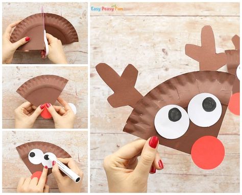 Paper Plate Reindeer Craft - Easy Peasy and Fun Reindeer Crafts For Toddlers, Paper Plate Reindeer, Raindeer Crafts, Christmas Countdown Crafts, Reindeer Crafts, Crafts For Toddlers, Paper Plate Crafts For Kids, Fun Christmas Activities, Reindeer Craft