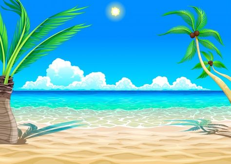 More than a million free vectors, PSD, photos and free icons. Exclusive freebies and all graphic resources that you need for your projects Animated Beach, Ocean Cartoon, Waves Cartoon, Beach Cartoon, Summer Vector, Art Plage, Background Beach, Beach Clipart, Tropical Ocean