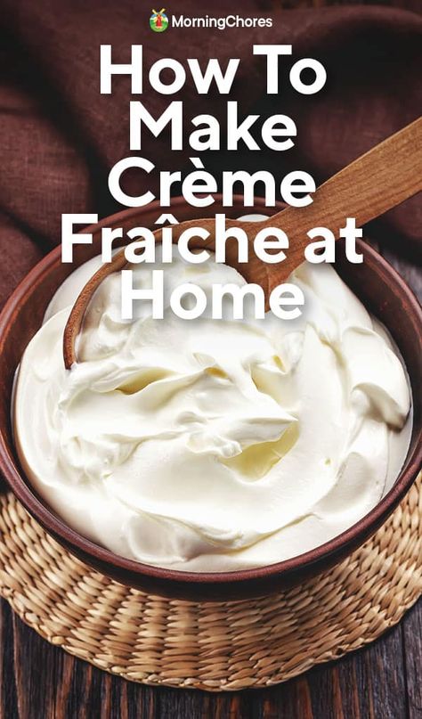 Vanilla Creme Fraiche, Creme Fresh Recipe, Cream Fraiche Recipe, How To Make Cream Cheese, Crème Fresh, Clotted Cream Recipes, Creme Fraiche Sauce, Creme Fraiche Recipes, Morning Chores