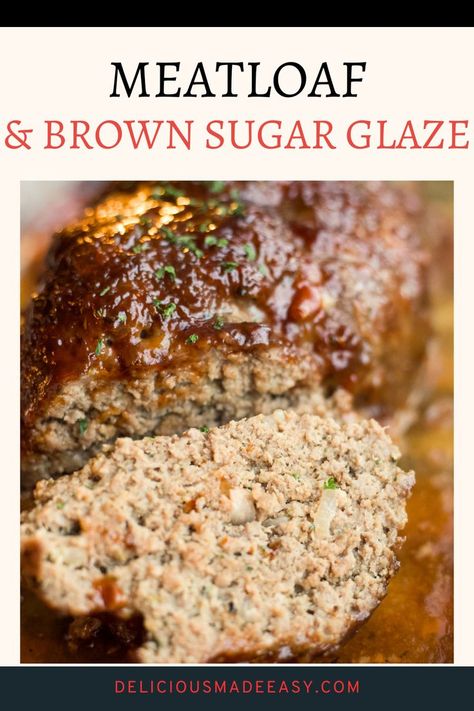 A baked meatloaf topped with a homemade brown sugar glaze. Meatloaf With Brown Sugar, Ultimate Meatloaf Recipe, Meatloaf Glaze Recipe, Hamburger Meatloaf, Flavorful Meatloaf, The Best Meatloaf Recipe, Savory Meatloaf, Meatloaf Topping, Best Meatloaf Recipe