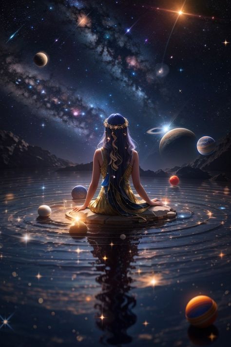 Planets And Stars, Dreamy Artwork, Heaven Art, Spiritual Artwork, Arte Fantasy, Dreamy Art, Pretty Wallpapers Backgrounds, Beautiful Fantasy Art, Spiritual Art