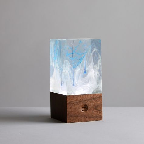 Ice Table, Resin Lamp, Resin Table, Led Table Lamp, Glass Table Lamp, Bedside Lamp, Glass Table, Warm Light, Unique Decor