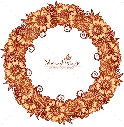 Vector decorative round frame in Indian mehndi style Mehendi Logo Design, Mehandi Logo Design, Mehndi Logo Design, Mehndi Poster Design, Henna Logo Design, Mehndi Logo, Mehndi Wallpaper, Besties Dp, Besties Dp Profile Pictures