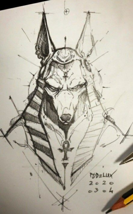 Anubis Sketch, Egyptian Art Drawing, Anubis Drawing, Tattoo Sketch Art, Sean Diaz, Anubis Tattoo, Skeleton Drawings, Animal Drawings Sketches, Henna Tattoo Designs Simple