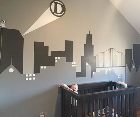 Superhero Nursery Ideas, Superhero Nursery Baby Boy, Superman Nursery, Baby Superhero Nursery, Batman Nursery, Marvel Nursery, Batman Bedroom, Superhero Bedding, Superhero Nursery